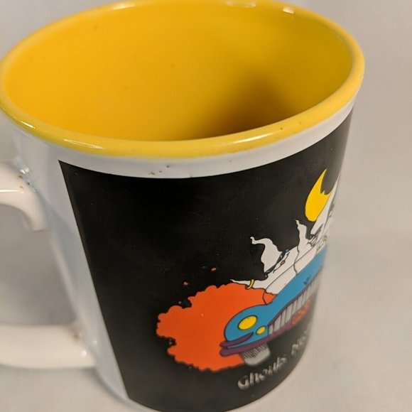 Vintage 1988 Ghouls Night Out Mug Ceramic Halloween Ghosts Black Yellow Carousel - Picture 10 of 11